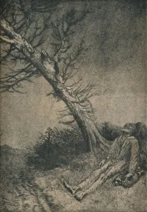 Vagabond Prints: The Dying Vagabond, 1875. Artist: Alphonse Legros