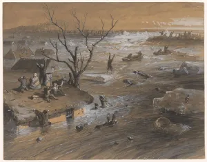 Flood Defence Prints: Dyke breach in Brakel, January 4, 1861, (1861). Creator: Jan Hendrik Weissenbruch