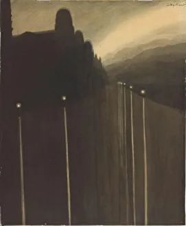 Leon 1881 1946 Prints: Dyke at Night, 1908. Creator: Spilliaert, Leon (1881-1946)