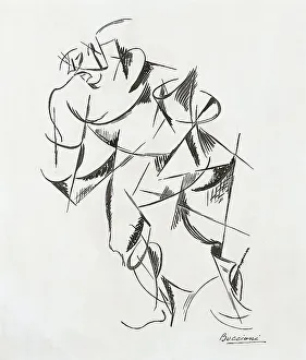 Futurism Prints: Dynamism of the Human Body: Boxer, 1913. Creator: Umberto Boccioni