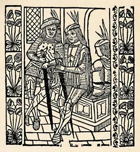 The Dystruccion of Jherusalem, by Vaspazian and Tytus, c16th century, (1923). Artist: Wynkyn de Worde The Dystruccion of Jherusalem, by Vaspazian and Tytus, c16th century, (1923). Artist: Wynkyn de Worde