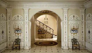 Stairway Gallery: E-11: English Entrance Hall of the Georgian Period, c. 1775, United States, c. 1932