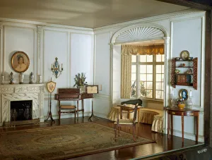 Fireplace Prints: E-12: English Drawing Room of the Georgian Period, c. 1800, United States, c. 1937