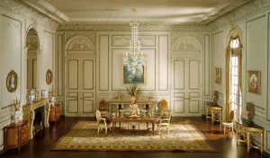 Applied Arts American Prints: E-23: French Dining Room of the Periods of Louis XV and Louis XIV, United States, c. 1937