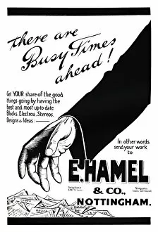 Sleeve Gallery: E. Hamel & Co. advert - There are busy times ahead!, 1919