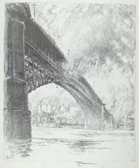 River Mississippi Gallery: Eads Bridge, St. Louis, 1919. Creator: Joseph Pennell