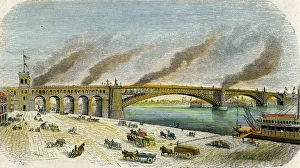 River Boat Prints: Eads Bridge, St Louis, Missouri, USA, c1874