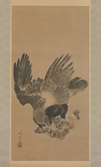 Attacking Prints: Eagle Attacking a Monkey, 1885. Creator: Kawanabe Kyosai