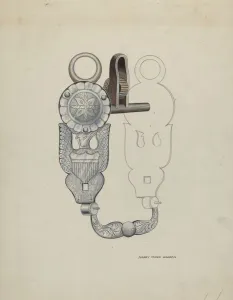 Metal Work Gallery: Eagle Bit, c. 1936. Creator: Eva Fox