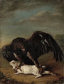 Catching Prints: Eagle Catching a Hare, 1779. Creator: Johann Friedrich Grooth