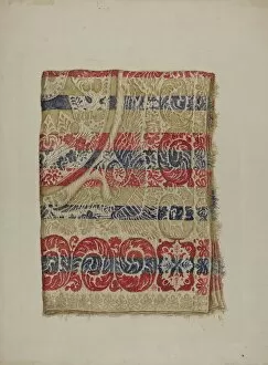Watercolor And Graphite On Paperboard Collection: Eagle Coverlet, c. 1938. Creator: Eva Wilson