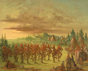 Choctaw Prints: Eagle Dance, 1845-1848. Creator: George Catlin
