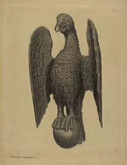 Bird Of Prey Collection: Eagle Figure, c. 1937. Creator: Gordon Sanborn