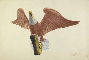 Figurehead Prints: Eagle Figurehead, 1935/1942. Creator: F. W. Powell