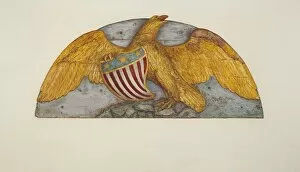 Stars And Stripes Gallery: Eagle from Paddle Wheel Cover of 'Island Home', c. 1937. Creator: Alfred H
