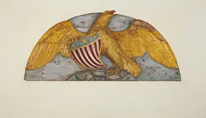 Alfred H Prints: Eagle from Paddle Wheel Cover of Island Home, c. 1937. Creator: Alfred H