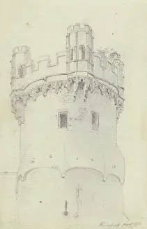 Aged Prints: Eagle Tower in Rudesheim, 1838. Creator: Carl Theodor Reiffenstein