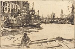 Etching On Laid Paper Gallery: Eagle Wharf, 1859. Creator: James Abbott McNeill Whistler