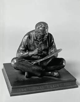 Thomas Cowperthwaite Eakins Gallery: Eakins Seated, 1907 / cast after 1915. Creator: Samuel Murray