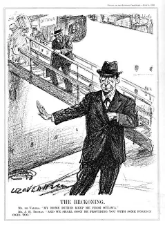 Leonard Raven Hill Collection: Eamon De Valera declining the opportunity to attend the Ottawa Conference, 1932