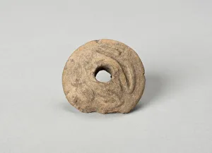 Aztec Prints: Ear Ornament or Spindle Whorl with Modeled Frog Motifs