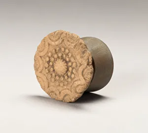 Aztec Prints: Earflare with Flower-like Modeled Relief, A. D. 1450 / 1521. Creator: Unknown