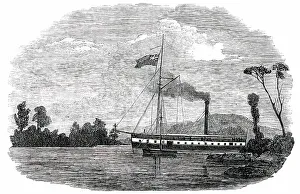 Islands Prints: The Earl Cathcart Steamer aground among the Islands of the River St