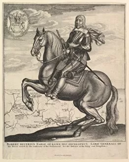 Battles Gallery: Earl of Essex on Horseback, 1643. Creator: Wenceslaus Hollar