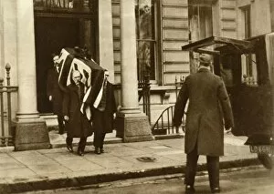 Earl Haigs coffin being carried from the house where he died, London, 29 January 1928, (1935)
