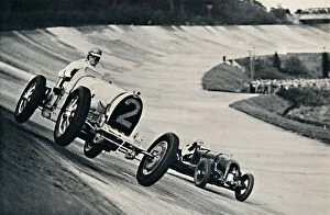 Competitive Gallery: Earl Howe and Sir Henry Birkin racing at Brooklands, 1937