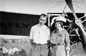 Landing Ground Prints: Earle Ovington & wife, 1911. Creator: Bain News Service