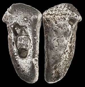Currencies Prints: Earliest Ancient Egyptian Currency: Silver bar weighing about half a deben