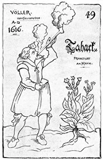 One of the earliest illustrations of smoking, 1616 (1890)