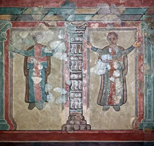 Early British Christian wall-painting on plaster, 2nd century Early British Christian wall-painting on plaster, 2nd century