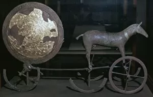 Early bronze age sun-chariot from Trundholm Bog