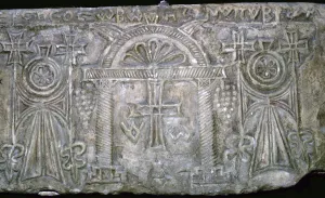 Early Coptic funeral slab with Greek script, 3rd-4th century Early Coptic funeral slab with Greek script, 3rd-4th century