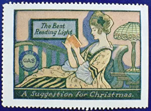 Label Gallery: Early gas lighting advertisement label