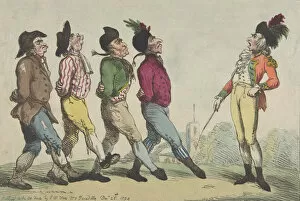 Thomas Rowlandson Gallery: An Early Lesson of Marching, December 24, 1794. December 24, 1794