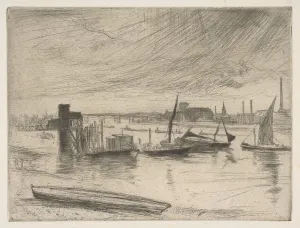 James A Prints: Early Morning, Battersea (Battersea Dawn) (Cadogan Pier), 1861