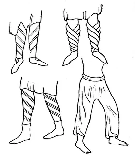 Early Norman stockings and boots, (1910)