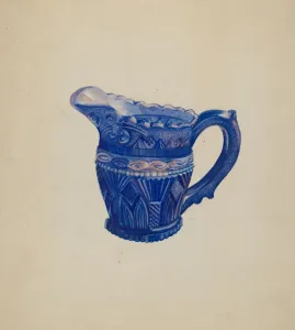 Creamer Gallery: Early Sandwich Creamer, c. 1936. Creator: Ella Josephine Sterling