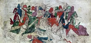 Tournament Prints: An early tournament, c1275-1325. Creator: Unknown