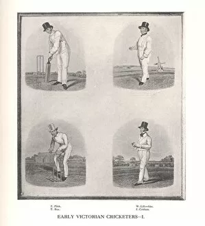 Early Victorian cricketers, 19th century (1912)