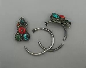 Turquoise Collection: Earring, 18th century. Creator: Unknown
