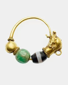 Earrings Gallery: Earring with Dolphin Head Finial, 3rd-2nd century BCE. Creator: Unknown