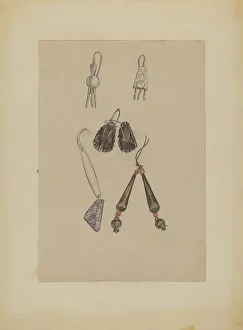Hofmann Melita Prints: Earrings, 1935/1942. Creator: Melita Hofmann