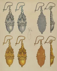 Earrings, c. 1937. Creator: Tulita Westfall