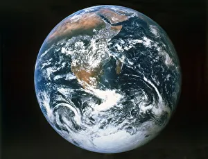 South Pole Collection: Earth from the Meditteranean sea to Antarctica, viewed from Apollo 17, December 1972