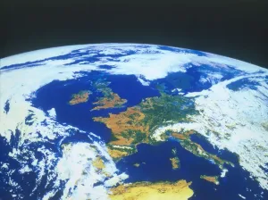 Mediterranean Prints: Earth from space - Europe seen from a satellite, c1980s. Creator: NASA