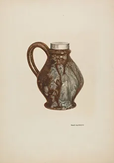 Ursula Lauderdale Prints: Earthen Jug, c. 1940. Creator: Ursula Lauderdale